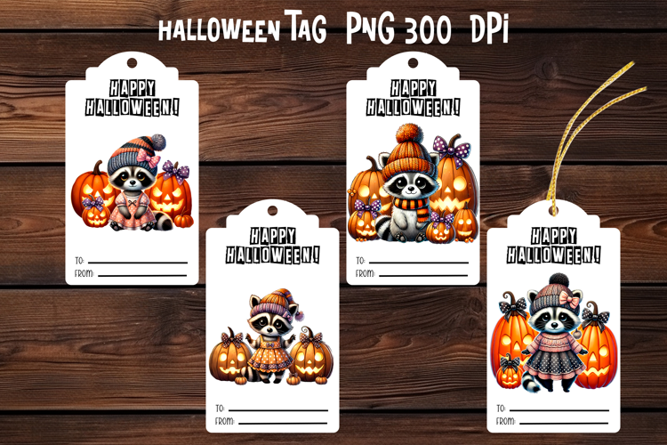 Halloween tags printable | Halloween gift tag PNG