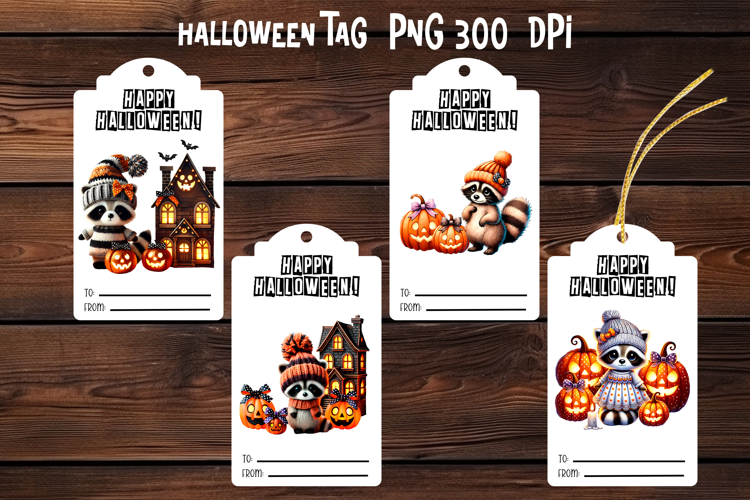 Halloween tags printable | Halloween gift tag PNG
