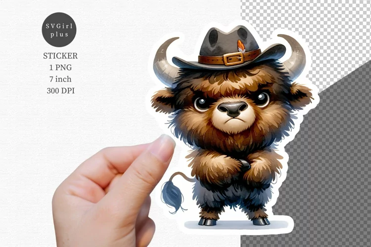 Funny bison sticker, Sticker