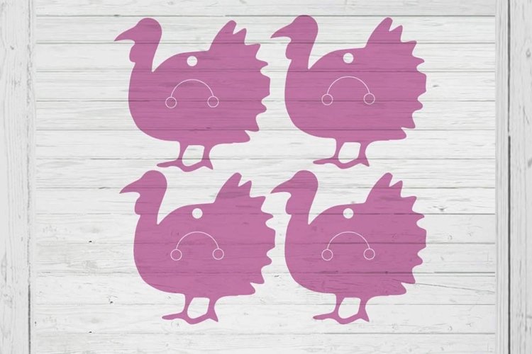 Turkey keychain display card template svg dxf png ai files