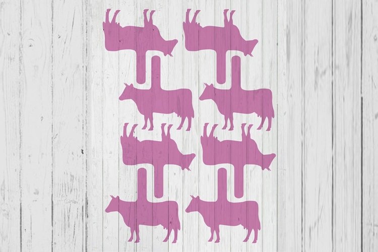 cow Key fob chain square template svg png ai files