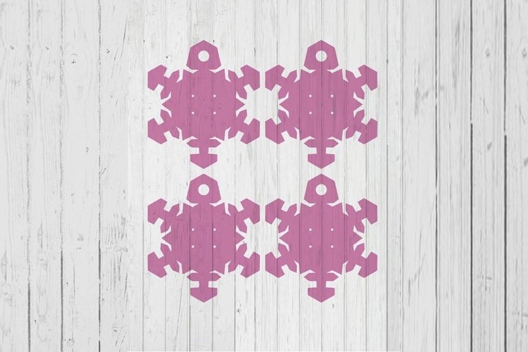 Snowflake earring display card template svg dxf png ai files example image 1