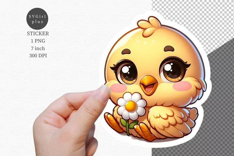 Chick sticker, Easter sticker