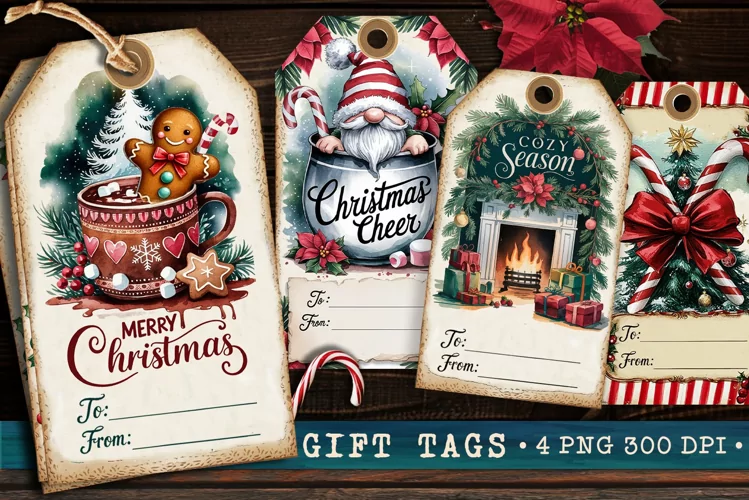 Christmas Gift Tags, Christmas labels, Christmas label tags