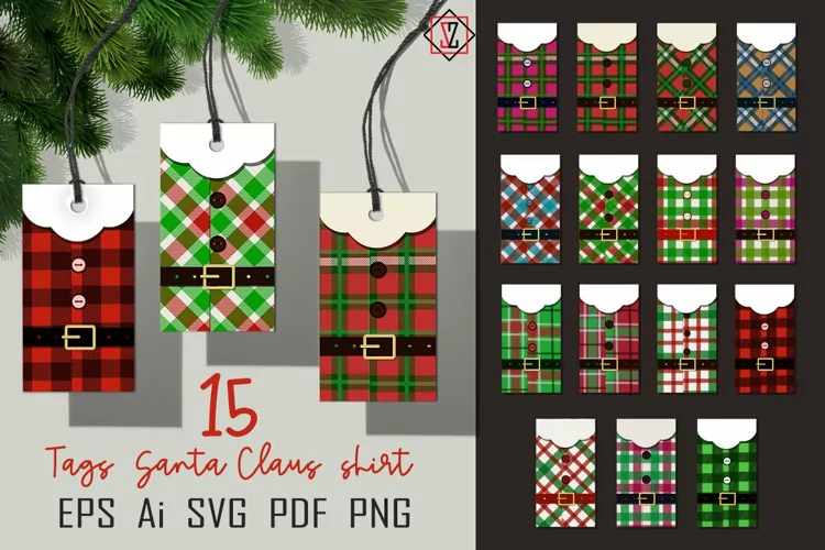 Tags Santa Claus shirt/Christmas