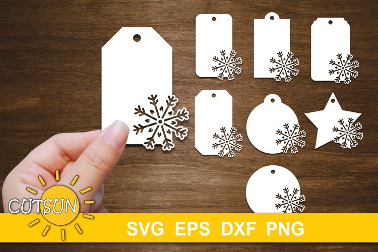 Snowflake Tags SVG bundle Christmas bundle SVG