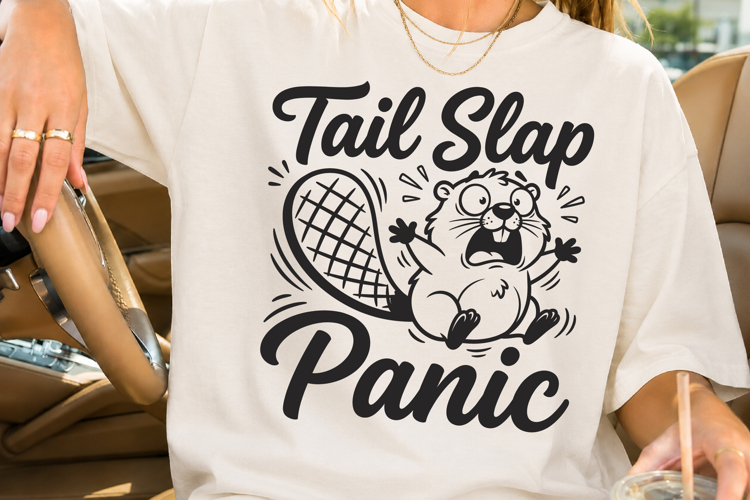 Tail Slap Panic SVG, Funny Beaver SVG Cut File