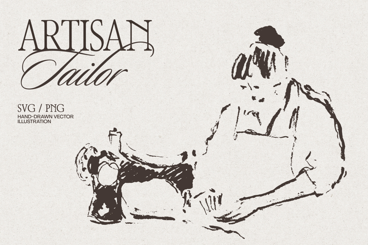 Artisan Tailor Sketch Illustrations
