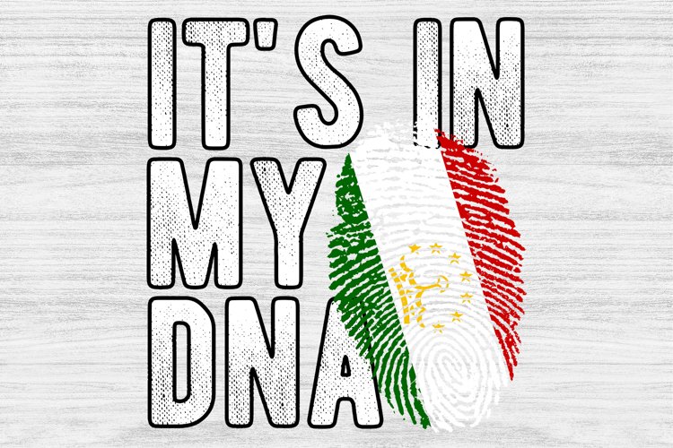 Its in my DNA Tajikistan Flag Fingerprint PNG Sublimation