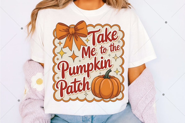 Take me to the Pumpkin Patch PNG, Coquette Fall PNG, Retro