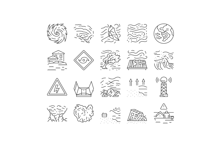 hurricane cyclone storm wind icons set vector