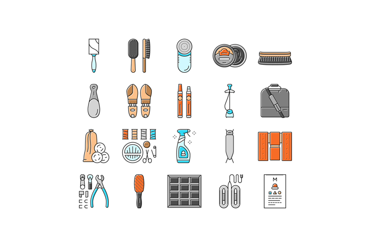 clothes care laundry ironing icons set vector