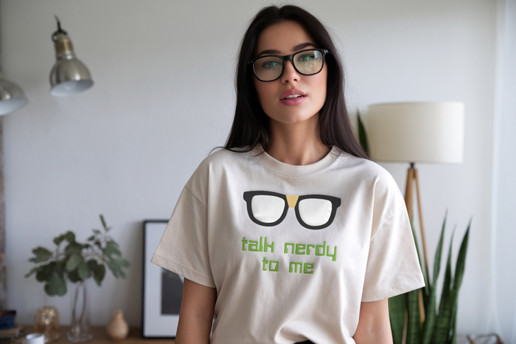 Talk Nerdy to Me Glasses with Tape Applique Embroidery File