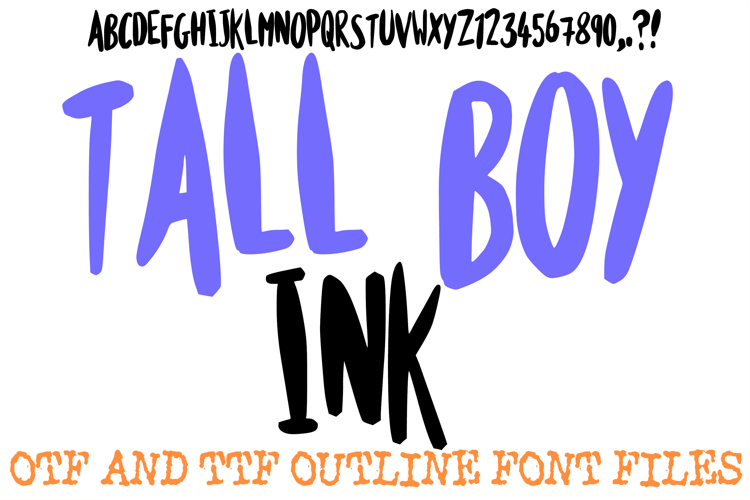 Tall Boy Ink Lettering Font Handwriting ABC OTF Type
