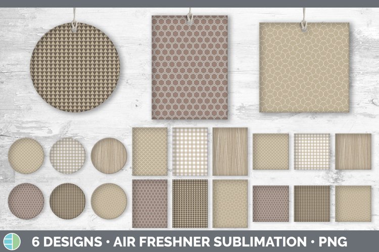 Bundle of six Tan car air freshener sublimation designs