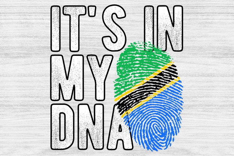 It's in my DNA Tanzania Flag Fingerprint PNG Sublimation example image 1