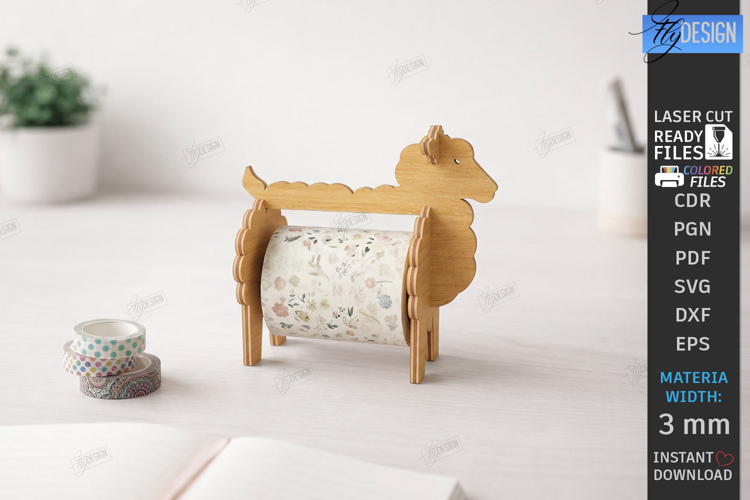 Tape Dispenser Laser Cut | Tape Holder | Sheep SVG | Office
