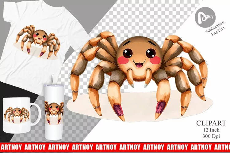 Watercolor Clipart Tarantula Wildlife