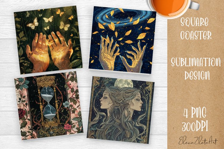 Tarot Card Funny, Square Coaster, Sarcastic Sublimation