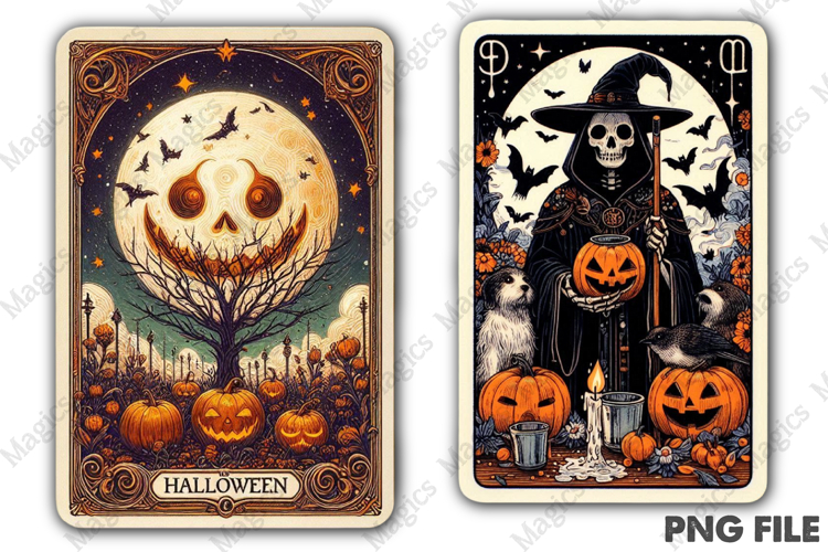 Halloween Tarot Card PNG Files