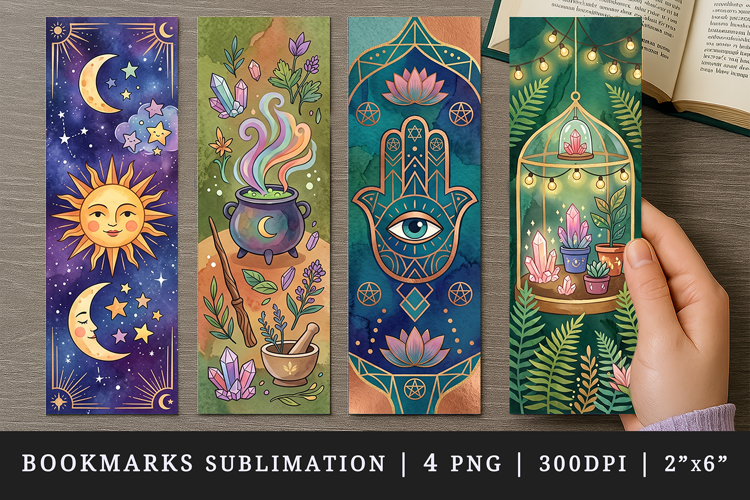 Tarot Witchy bookmarks printable sublimation bookmark design