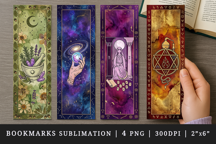 Tarot Witchy bookmarks printable sublimation bookmark design