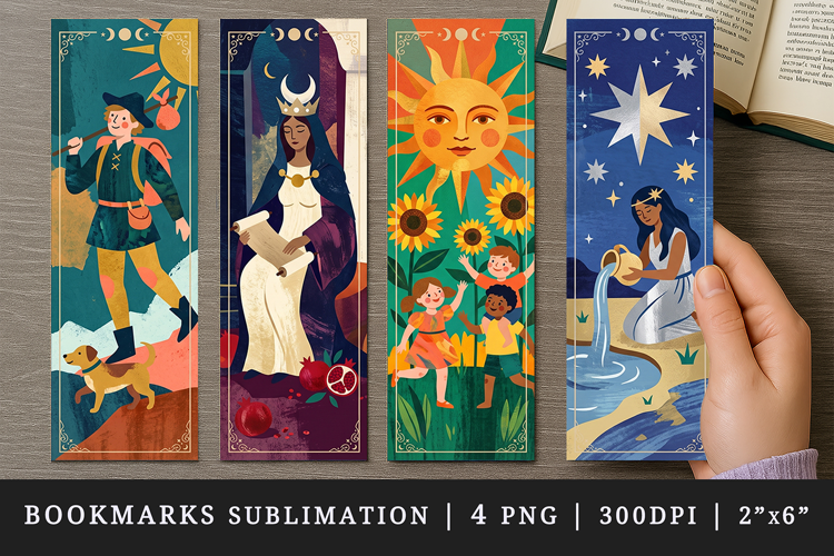 Tarot Witchy bookmarks printable sublimation bookmark design