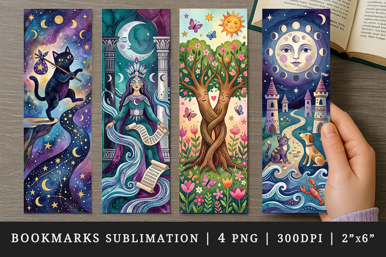 Tarot Witchy bookmarks printable sublimation bookmark design