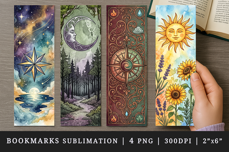 Tarot Witchy bookmarks printable sublimation bookmark design