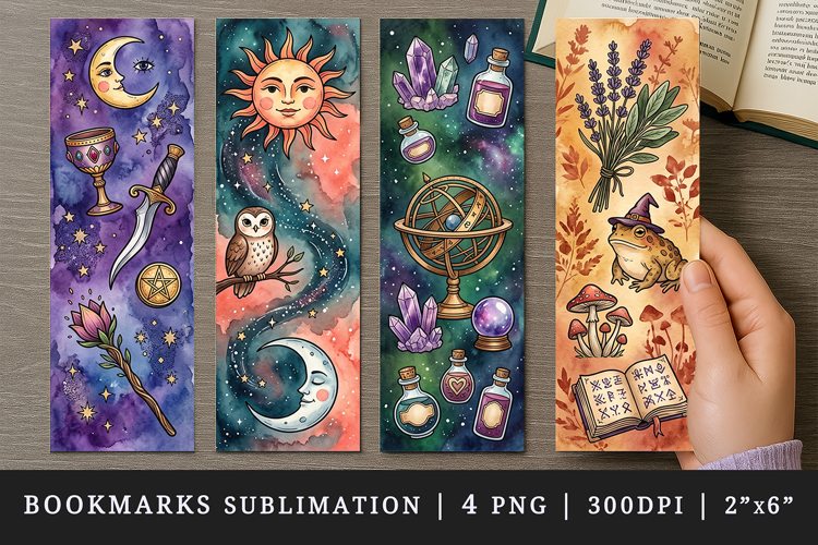 Tarot Witchy bookmarks printable sublimation bookmark design