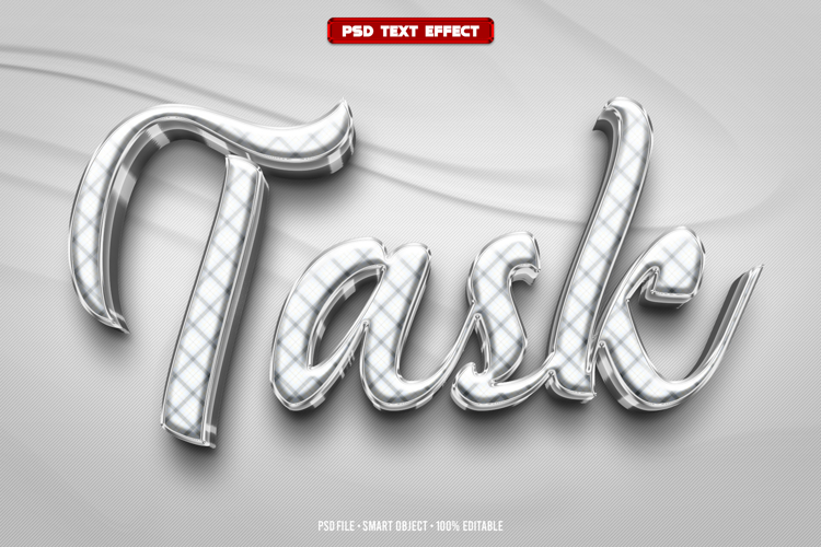 Task 3D editable text effect