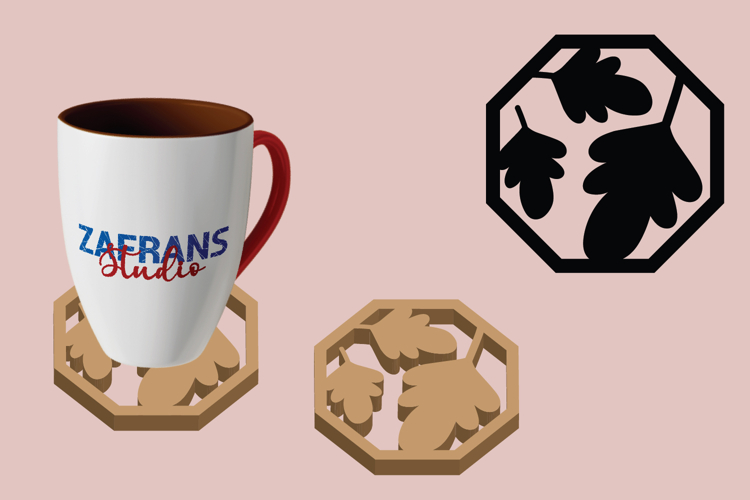 Fall Leaves Coaster Cut Files