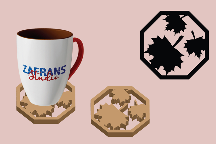 Fall Leaves Coaster Cut Files