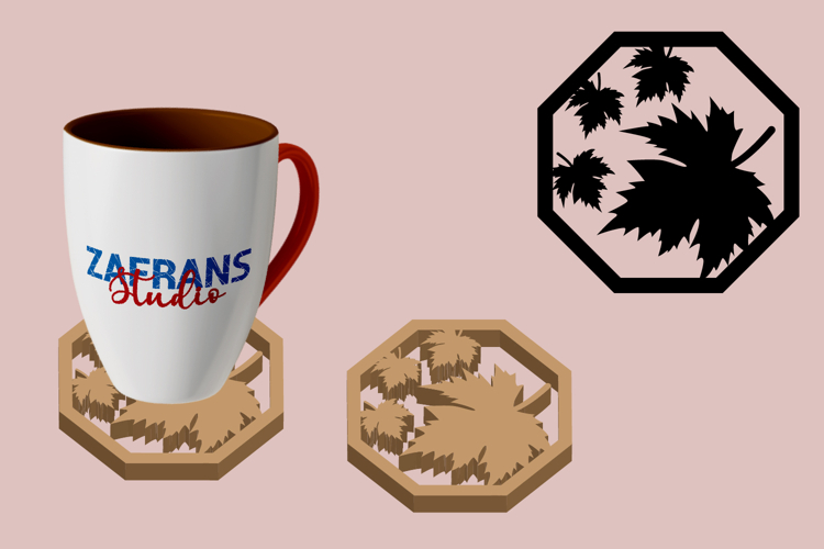 Fall Leaves Coaster Cut Files