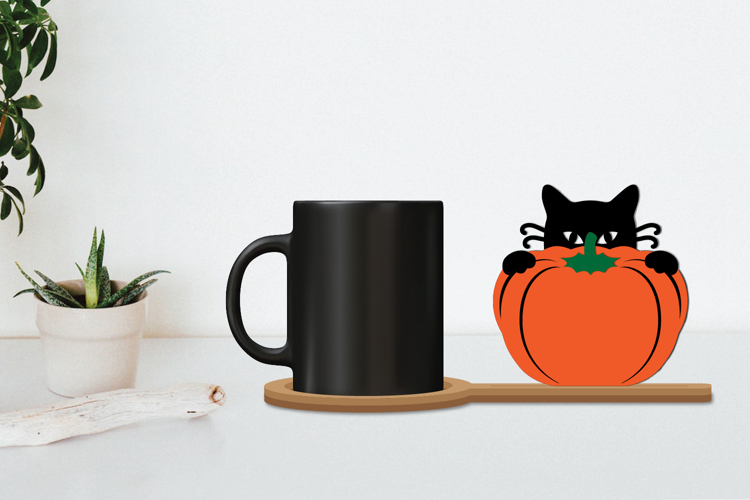 Halloween Coffee Coaster Decor, Halloween Laser Cut