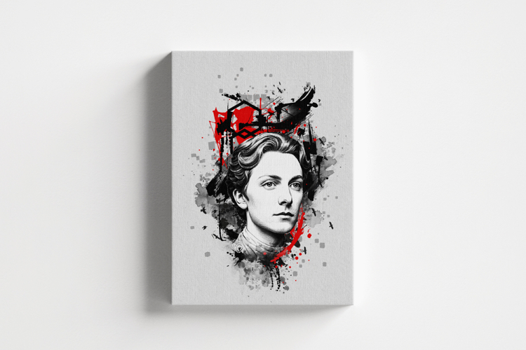 Abstract Black & Red Ink Splash Portrait Art Effect Template