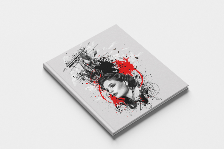 Trash Polka Style Man with Eagle and Power Lines