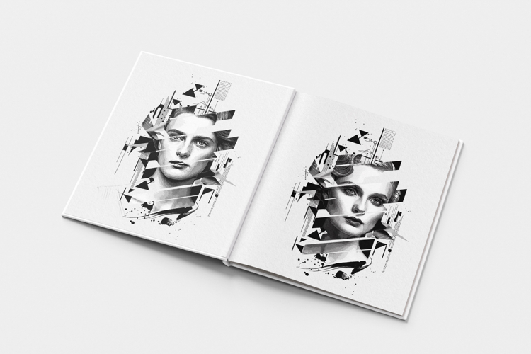 Trash Polka Style Digital Art Illustration Photo Effect