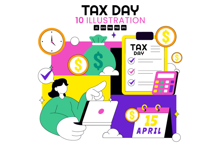 10 Happy Tax Day Illustration