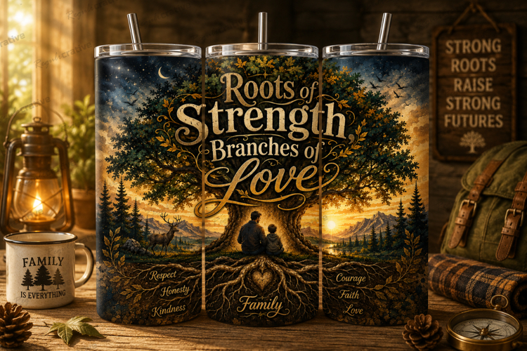 Roots Of Strength Branches Of Love Tumbler Wrap PNG, Family