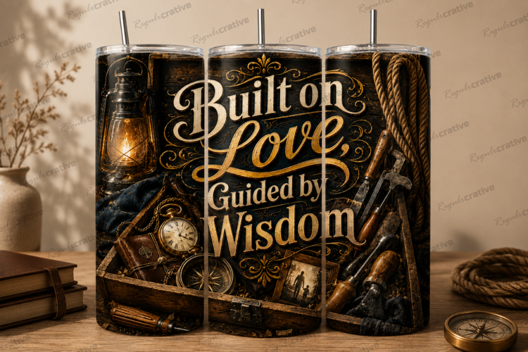 Built On Love Guided By Wisdom Tumbler Wrap PNG, Inspiration