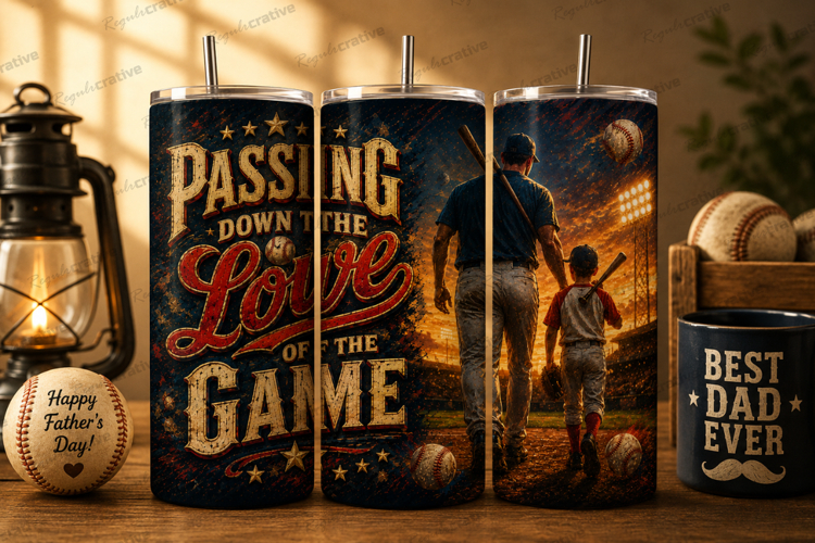 Passing Down The Love Of The Game Tumbler Wrap PNG, Baseball