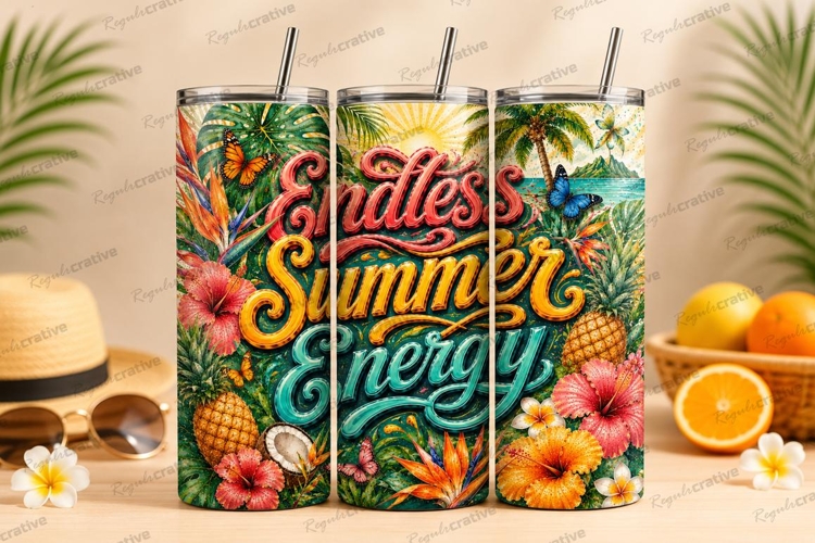 Endless Summer Energy Tropical Tumbler PNG endless summer