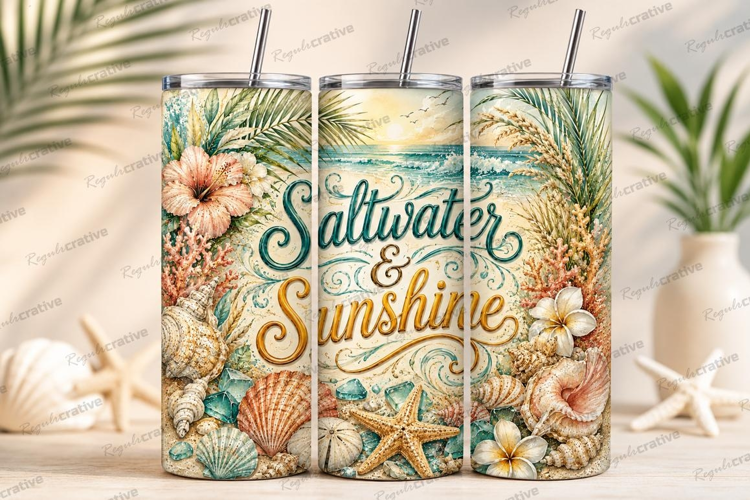 Saltwater and Sunshine Beach Tumbler PNG saltwater