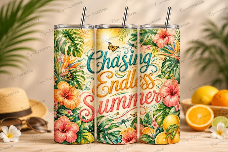 Chasing Endless Summer Tropical Tumbler PNG chasing endless