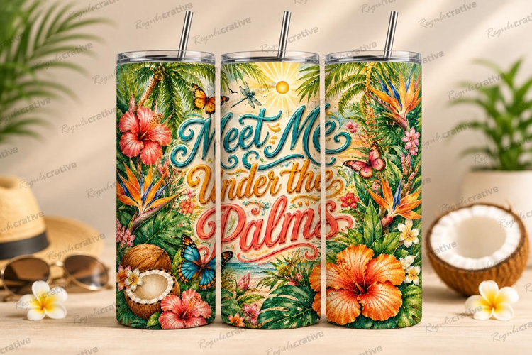 Meet Me Under the Palms Tumbler PNG meet me under the palms