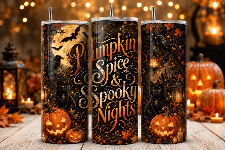 Pumpkin Spice and Spooky Nights Tumbler PNG pumpkin spice an