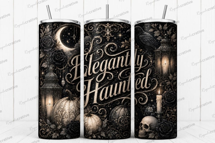 Elegantly Haunted Gothic Tumbler PNG elegantly haunted