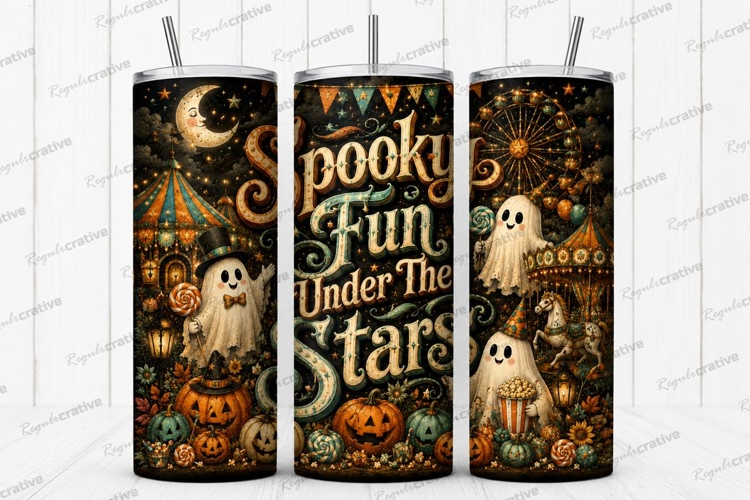 Spooky Fun Under the Stars Tumbler PNG spooky fun under the