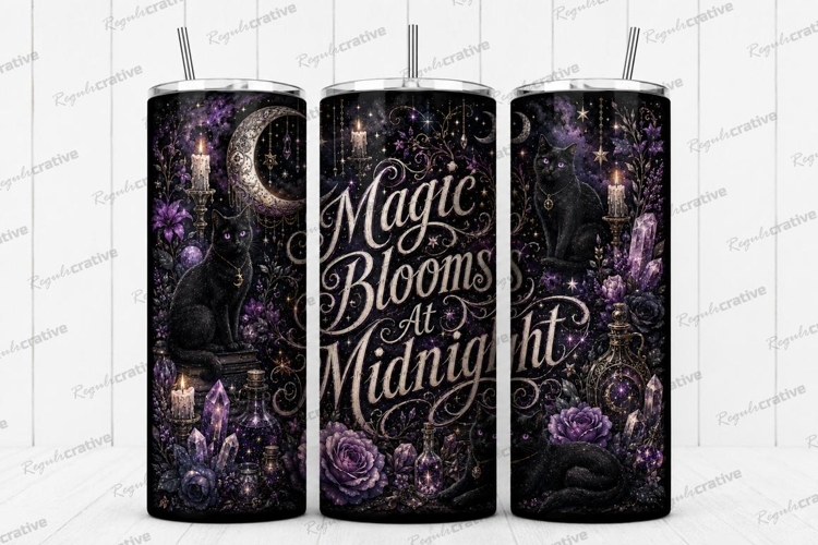 Magic Blooms at Midnight Tumbler PNG magic blooms at midnigh